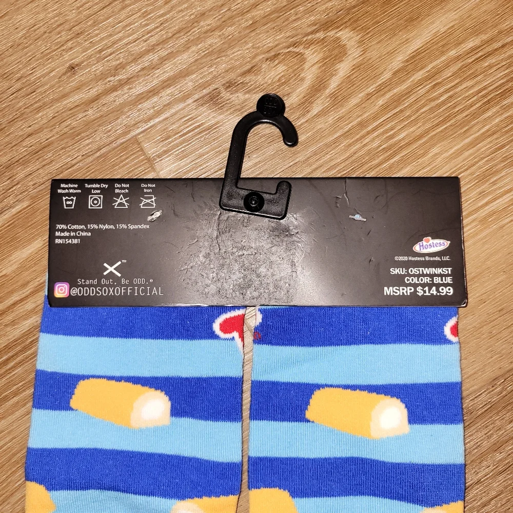 Odd Sox Knits Striped Twinkies Hotsess Cotton Blend Crew Socks Men's 6-13 New